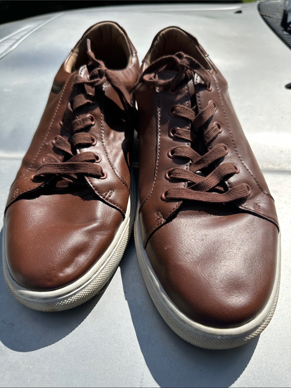 Banana Republic Brown Leather Sneaker with Cream Sole
